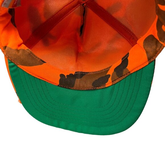 Winchester Blaze Orange Camo Snapback Vintage Hunting Hat Cap Trucker Foam 80's - Picture 10 of 10